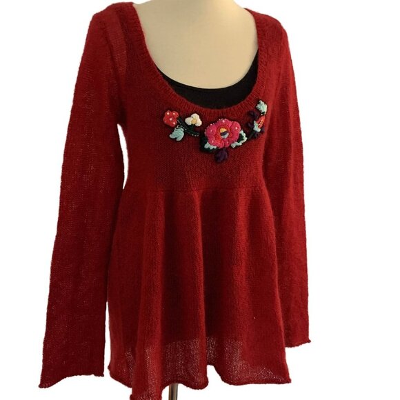 Moda International Scoop Neck Embroidered Sweater - Picture 3 of 7